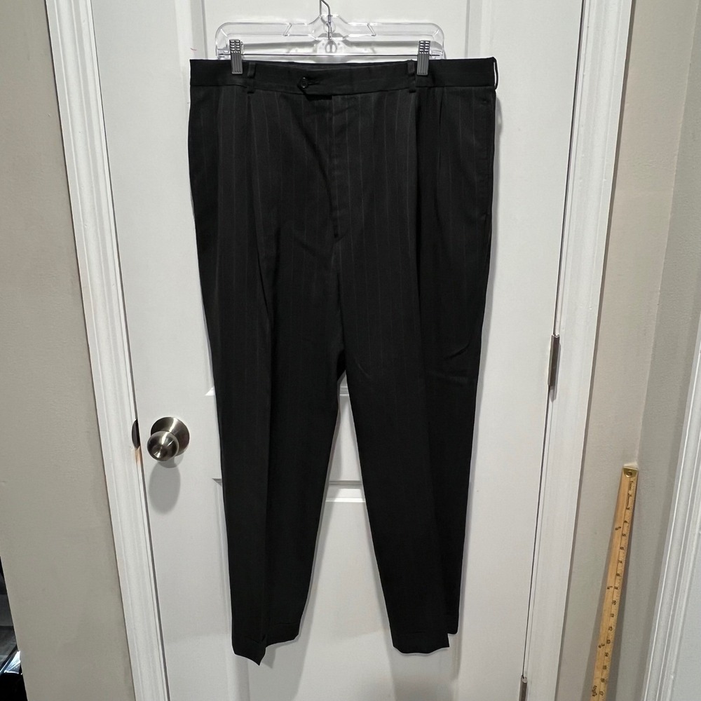 Unbranded Mens Dress Pants Pinstripe Black 36x27